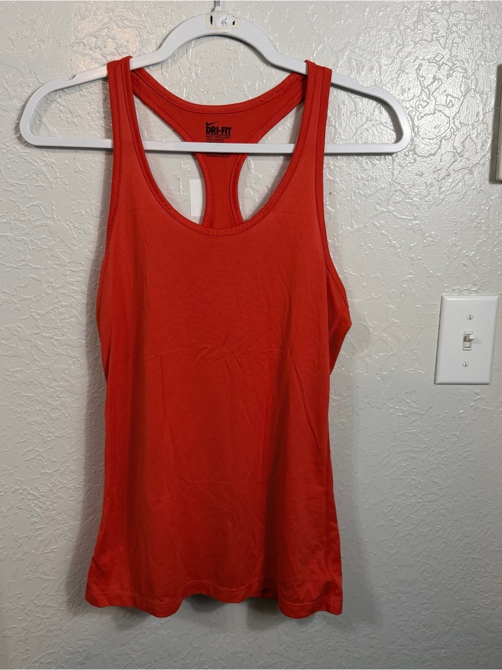 Nike Red Racerback Dri-FIT Tank Top Orange size Small